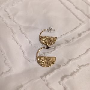 Gold tone half hoop pierced earrings